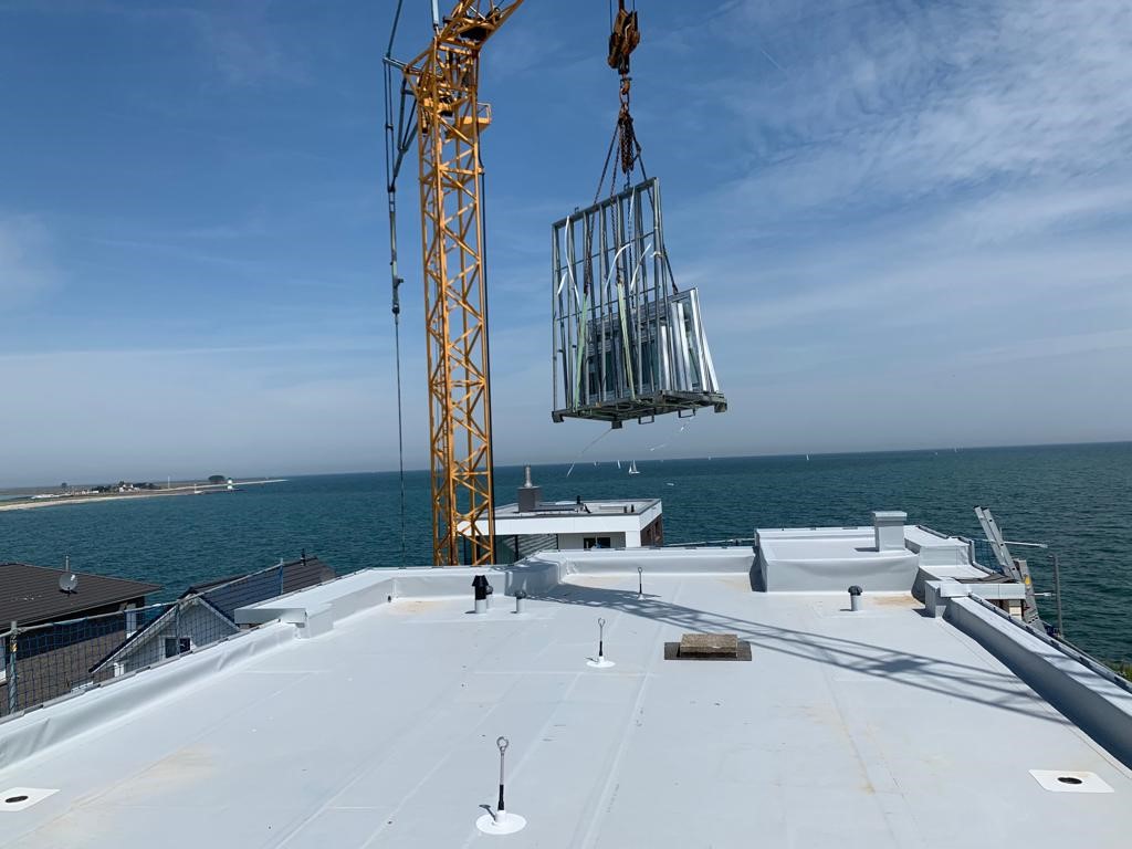 Transport der Fensterelemente